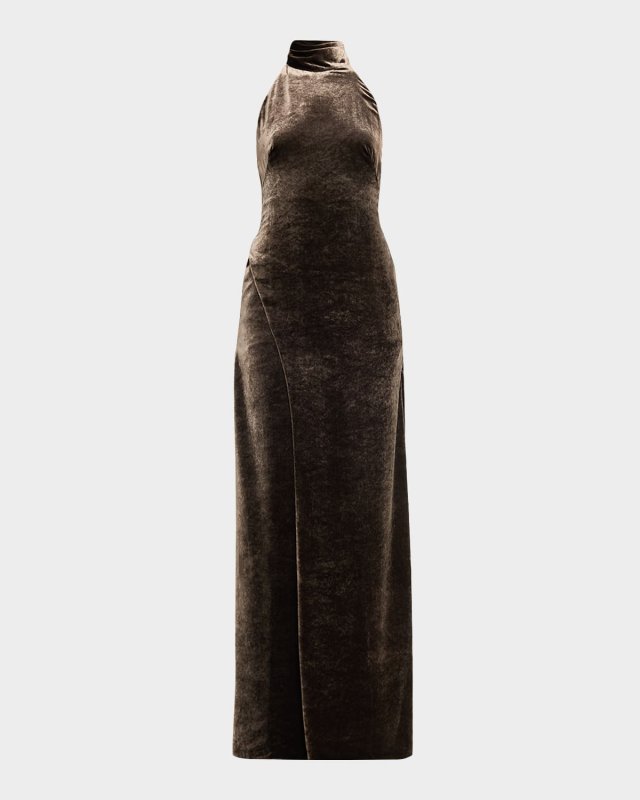 Tatum Velvet Halter Gown
